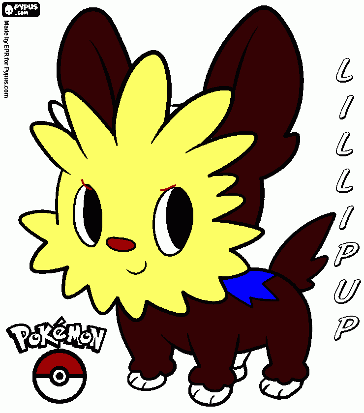 lilipup pokemon cachorro de:Tipo Siniestro para colorear