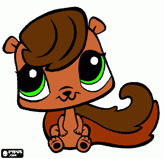 Linda ardilla de littlest pet shop para colorear