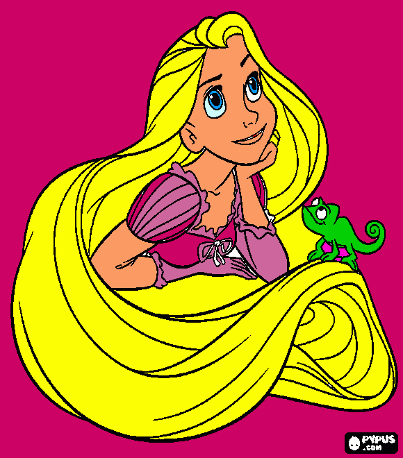 linda cabello amarillo para colorear