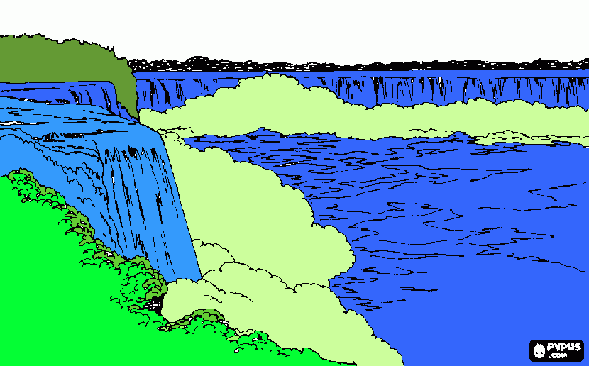 Linda Catarata para colorear