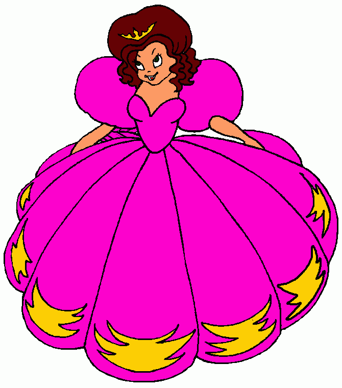 lindo,el vestido es rosa tiene corona,tienes ojos verdes. para colorear