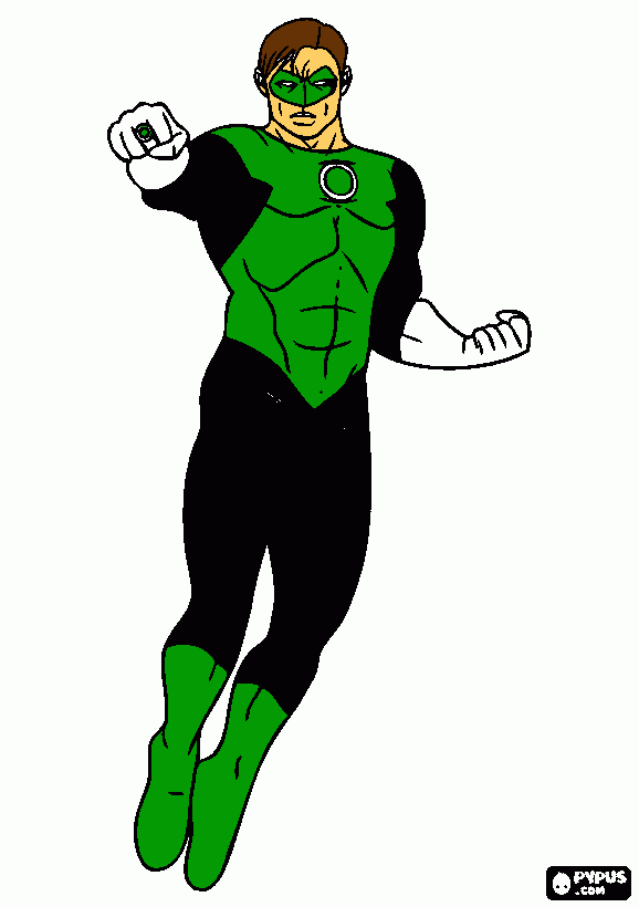 linterna verde-green lantern para colorear