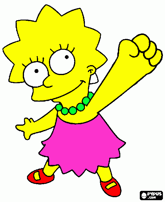 LISA SINSON ALSANDO LA MANO para colorear
