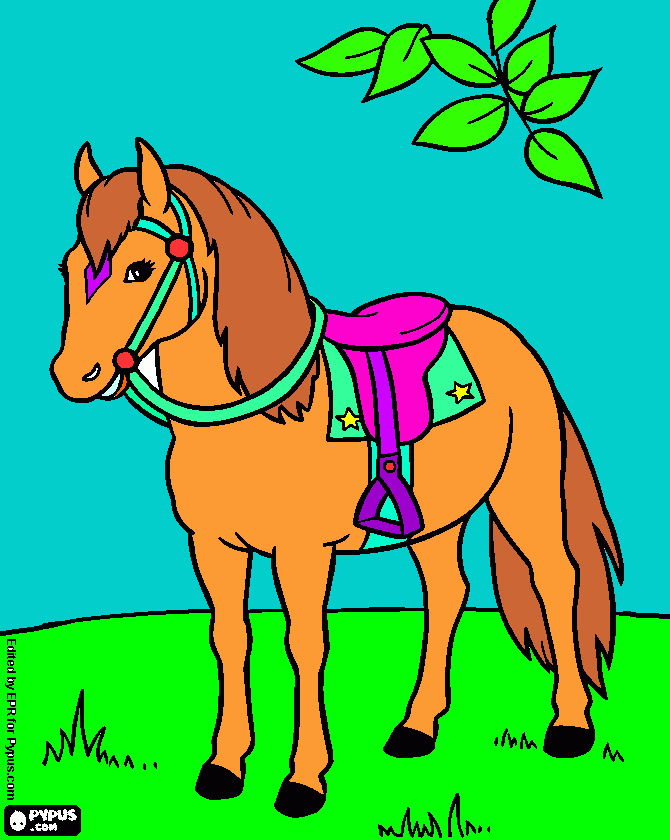 lista para cabalgar para colorear