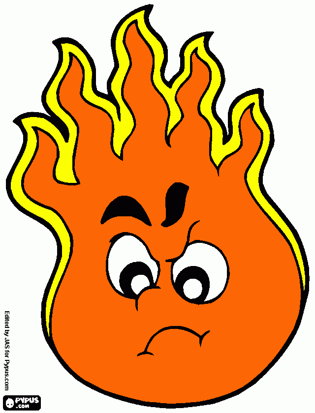 Llama de fuego para colorear