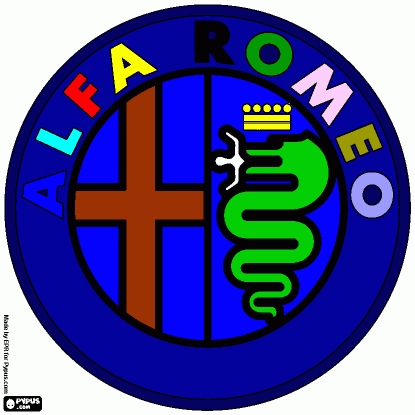 Logo Alfa Romeo para colorear