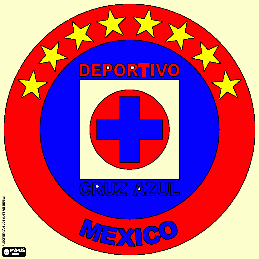 logo de cruz azul de angel para colorear