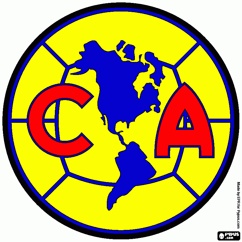 logo del club america para colorear