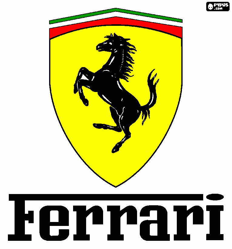 logo ferrari para colorear