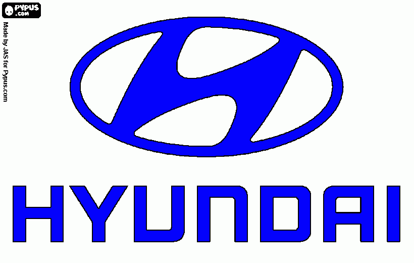 logo Hyundai para colorear