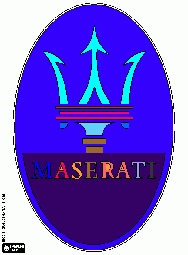 Logo Maseratti. para colorear