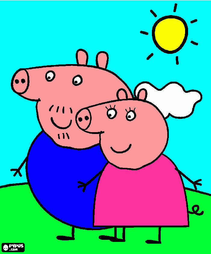 los abuelos pig para colorear