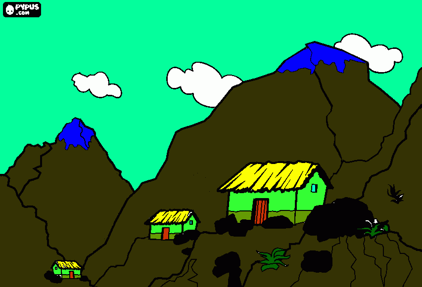 los aldeanos para colorear