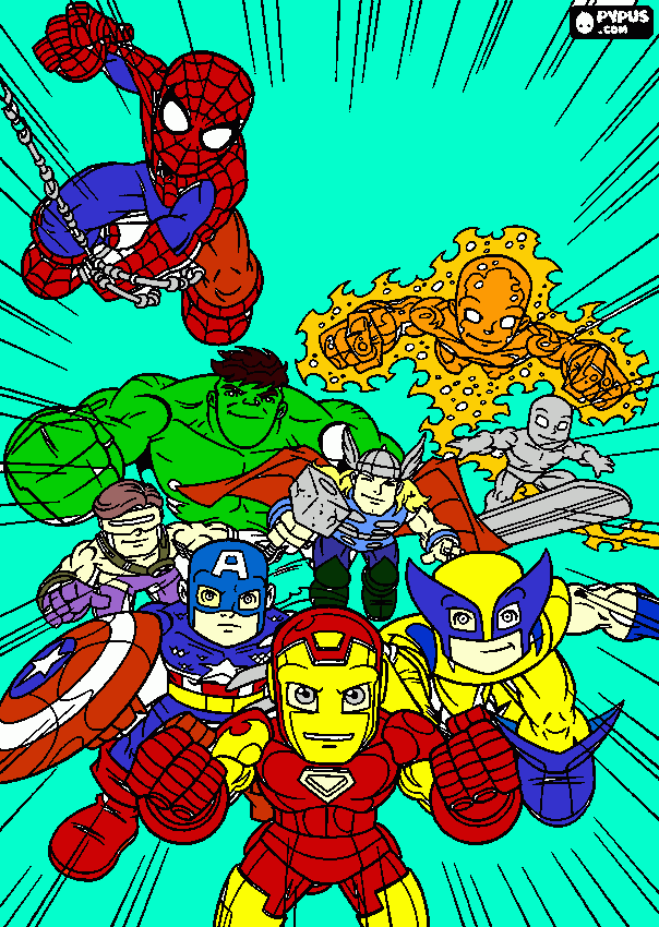LOS AVENGERS para colorear