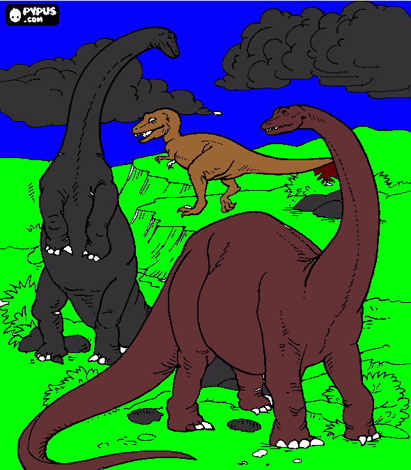 los enormes dinosaurios para colorear