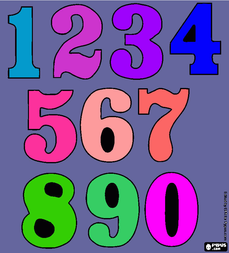 los numero  para colorear