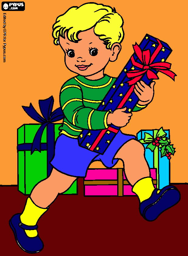los regalos de papa noel para colorear