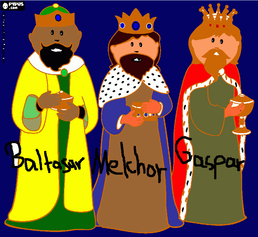 los reyes magos 5 D para colorear