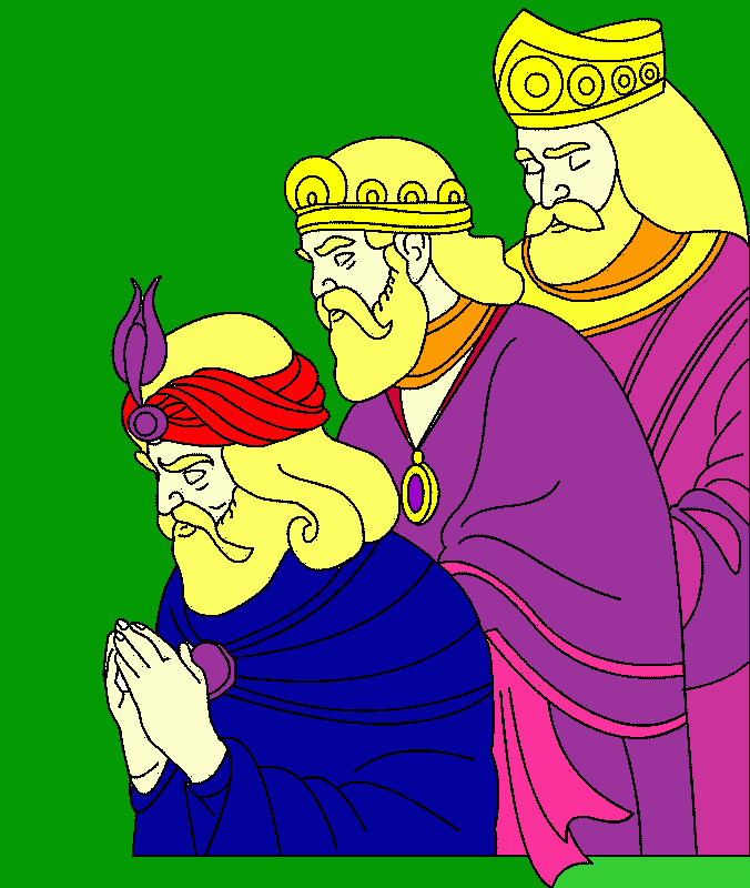 LOS REYES MAGOS ADORANDO A JESUS para colorear