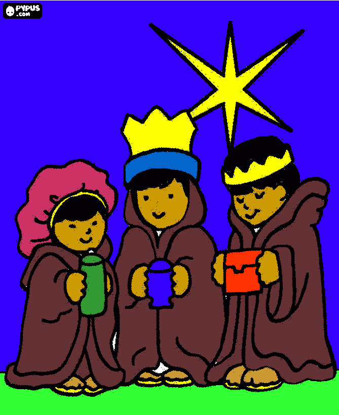los reyes magos de pequeños para colorear