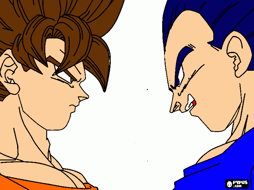 los secretos hijos de goku y vegeta para colorear