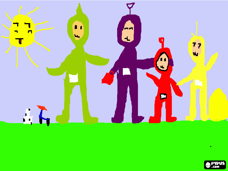 los teletubbies, un precioso dibujo coloreado para colorear