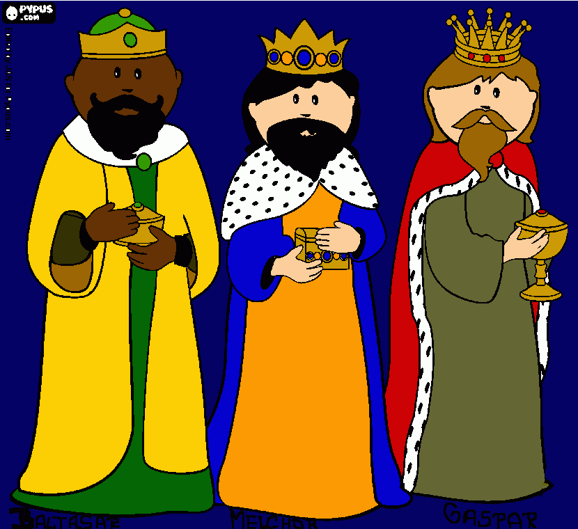 Los Tres Reyes Magos de Oriente para colorear