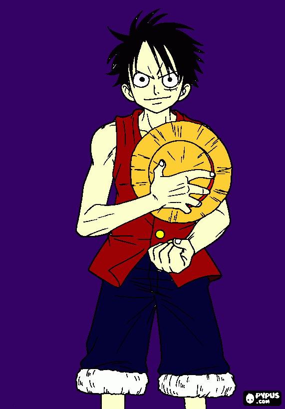 luffy de one piece para colorear