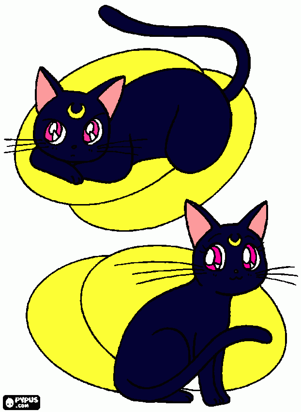 Luna de Sailor Moon (la gatita) para colorear