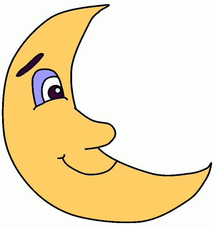 luna sonriente para colorear