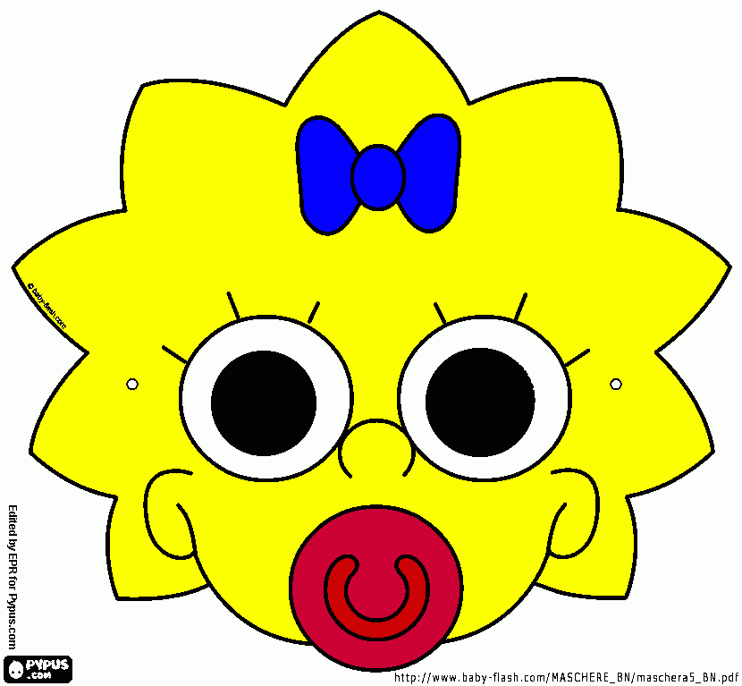 Maggie Simpson la carita para colorear