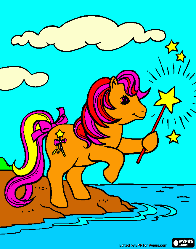 Magic Star con la varita mágica. para colorear