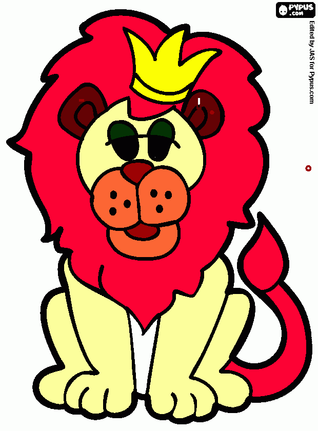 mama, mira el rey león con la corona para colorear