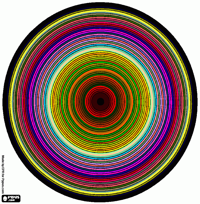 mandala con circulos para colorear
