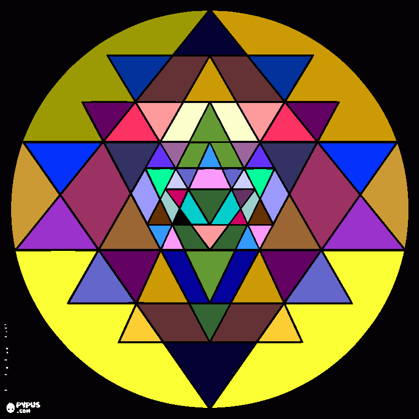 mandala de colores múltiples para colorear