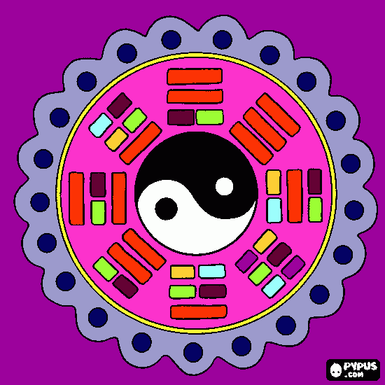 mandala del ying yang para colorear