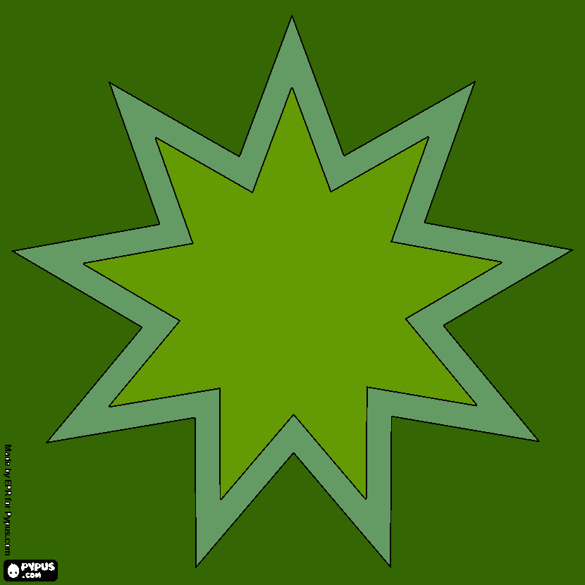 mandala estrella bahai para colorear