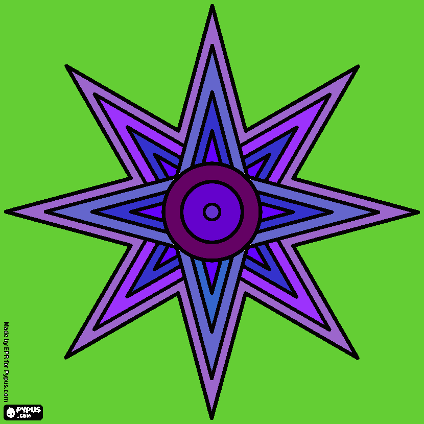 mandala estrella de ishtar para colorear