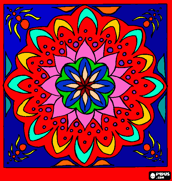 mandala flores para colorear
