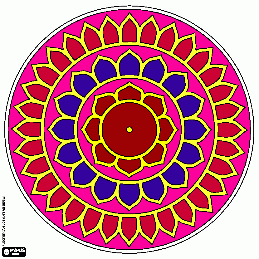 Mandala luminoso para colorear