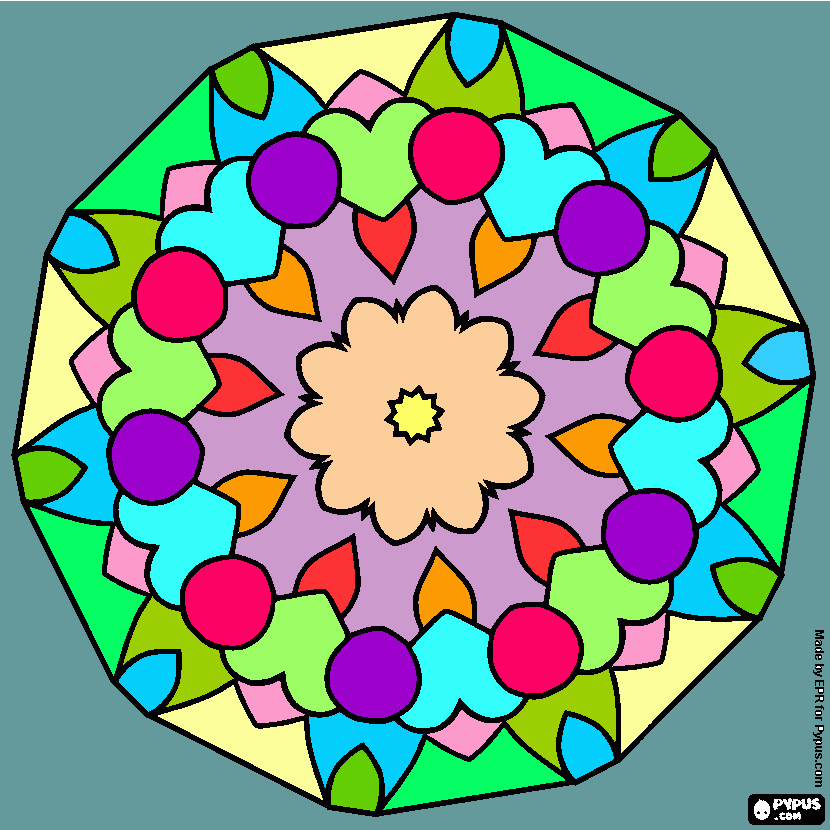 Mandala Mariana para colorear