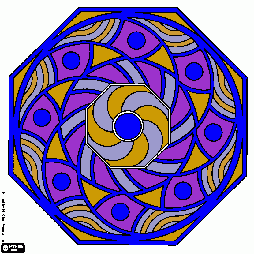 mandala ortogonal para colorear