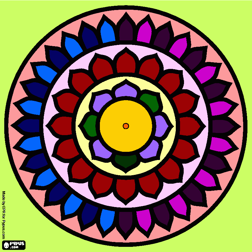 Mandala (pétalos de flor) para colorear
