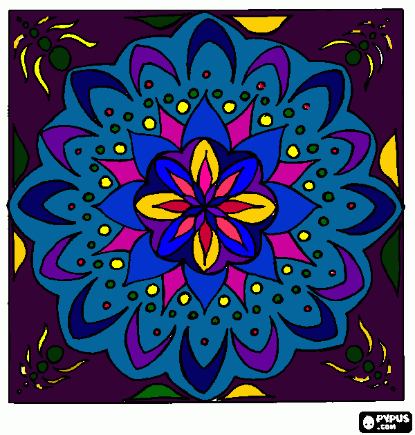 mandala violeta para colorear