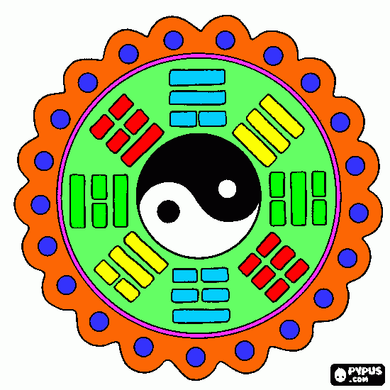 MAndala Ying y Yang para colorear