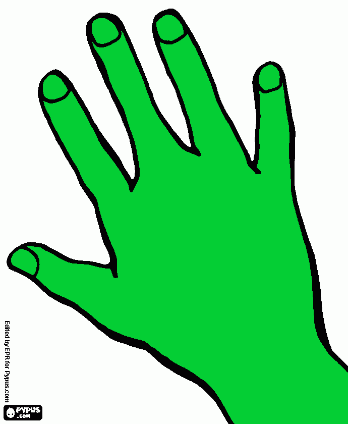 mano derecha para colorear