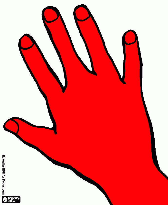 mano izquierda para colorear