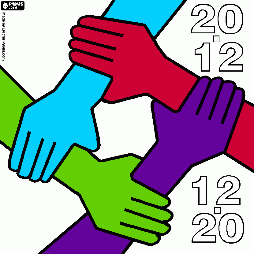 manos pintadas para colorear