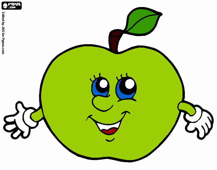 Manzana Verde para colorear