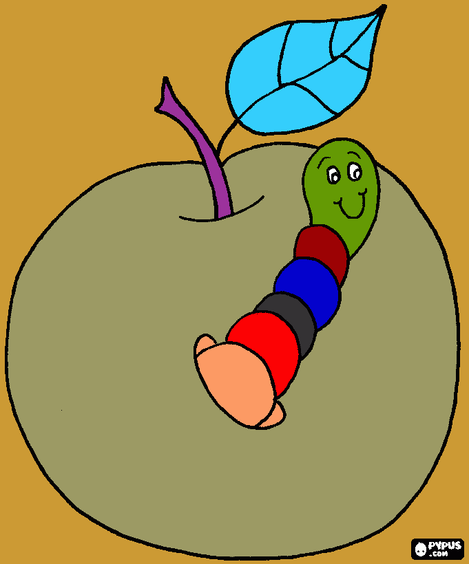 manzana para colorear